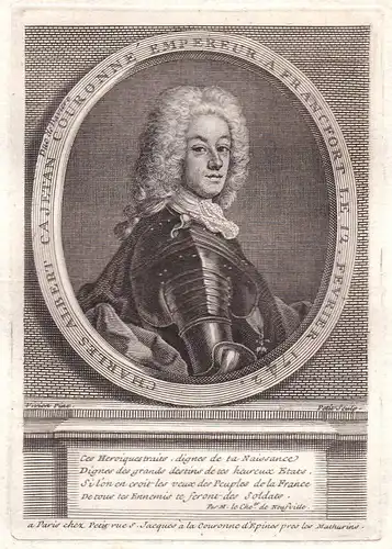 18. Jh. Karl Albrecht von Bayern VII HRR Kupferstich Portrait antique print