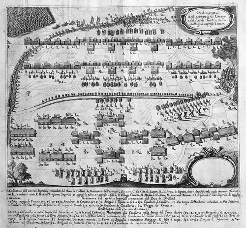 1672 Lützen Sachsen-Anhalt Schlacht battle Karte map Plan Kupferstich Priorato
