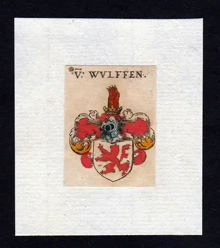 17. Jh Wulffen Wappen coat of arms heraldry Heraldik Kupferstich