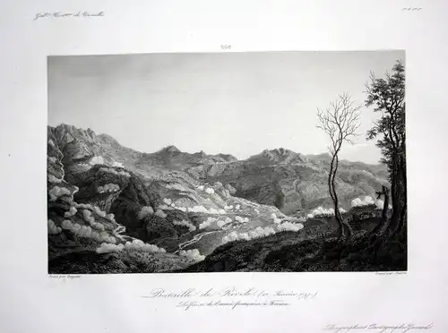 1840 Rivoli battaglia battle Ansicht estampe Stahlstich antique print inc 146054