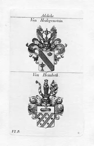 Heiligenstein / Heinleth / Bayern - Wappen coat of arms Heraldik heraldry Kupfer
