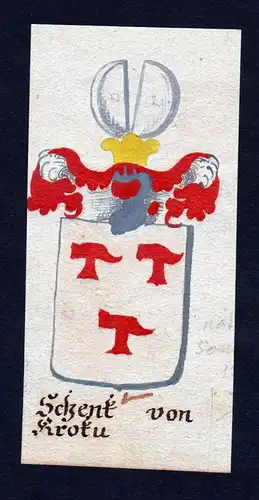 18. Jh. Schenk von Krotu Böhmen Manuskript Wappen Adel coat of arms heraldry
