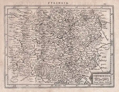 Thüringen Thuringia Erfurt Ilmenau Thüringer Wald Thuringian Forest map Mercator