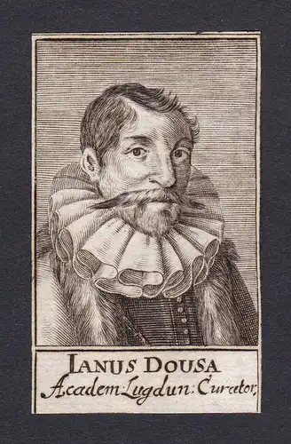17. Jh. - Janus Dousa / jurist historian Leiden Portrait Kupferstich