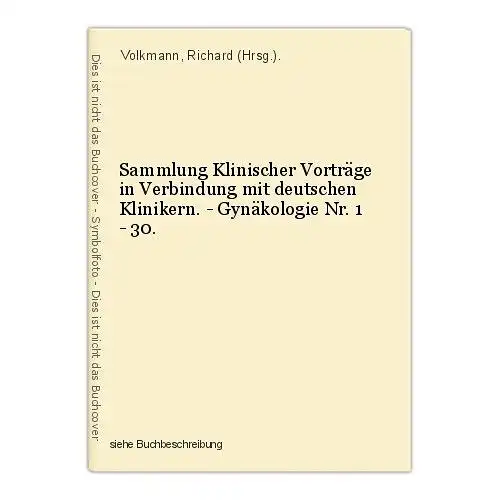 Sammlung Klinischer Vorträge in Verbindung mit deutschen Klinikern. - Gynäkologi