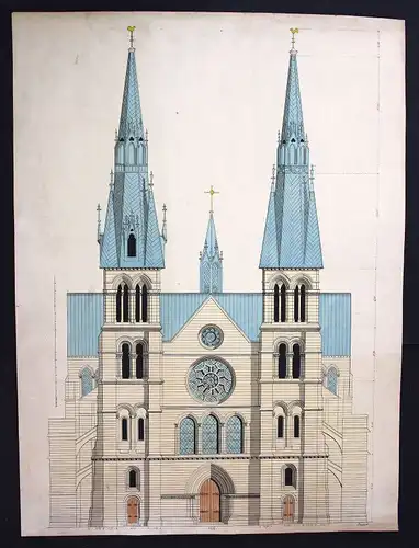 Kirche church eglise Architektur architecture Zeichnung drawing dessin Poupart