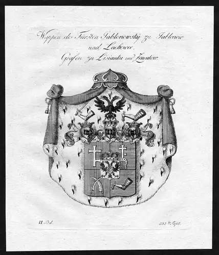 1790 - Jablonowski Lysjanka Wappen Adel coat of arms heraldry Heraldik