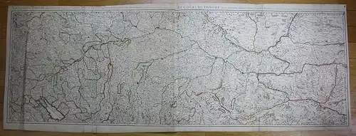 1705 Donau Donaulauf Danube Bayern Jaillot Österreich map Karte Kupferstich