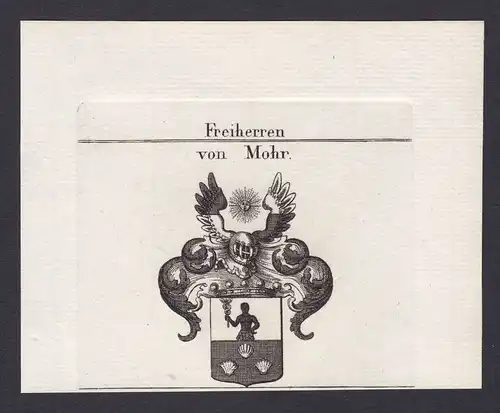1820 Mohr Wappen Adel coat of arms heraldry Heraldik Kupferstich antique  162962