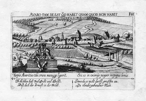 1630 - Staden Florstadt Hessen Kupferstich Meisner