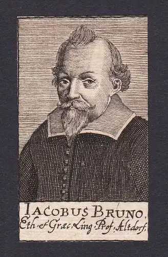 17. Jh. Jakob Bruno / philosopher Philosoph Altdorf Portrait Kupferstich