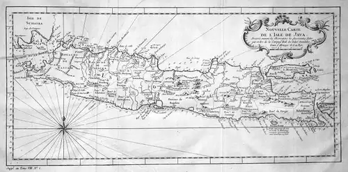 Java Jawa Indonesia Indonesien Karte map plan Kupferstich antique print Bellin