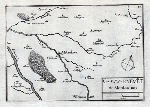 1630 Montauban Tarn-et-Garonne Okzitanien France gravure estampe Tassin