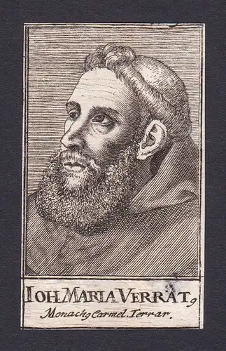 17. Jh. Giovanni Maria Verrati theologian Theologe Ferrara Portrait Kupferstich