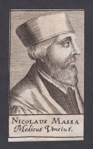 17. Jh. Niccolò Massa / doctor Mediziner Arzt Venedig Portrait Kupferstich