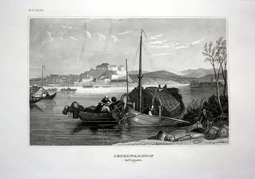 Ca. 1840 Petrovaradin Serbien Ungarn Serbia Ansicht view Stahlstich engraving