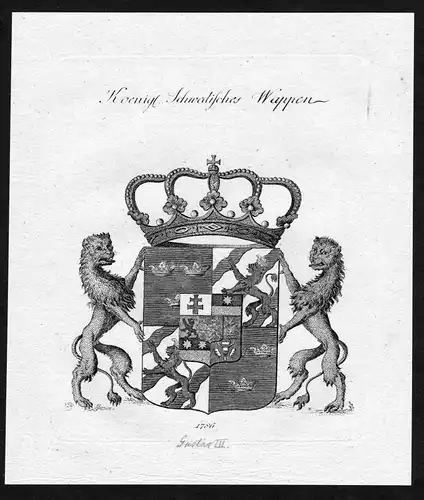 1790 - Schweden Sweden Wappen Adel coat of arms heraldry Heraldik Kupferstich