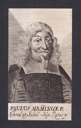 17. Jh. Paulus Maeminger / lawyer Jurist Regensburg Portrait Kupferstich