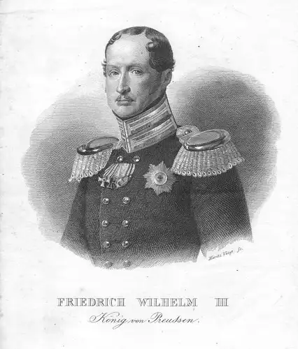 19. Jh. Friedrich Wilhelm III. Preußen König Portrait Stahlstich antique print