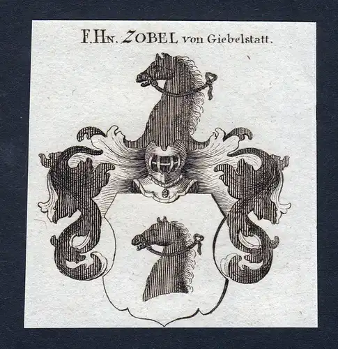 Zobel Giebelstatt Giebelstadt Wappen Adel coat of arms Kupferstich engraving