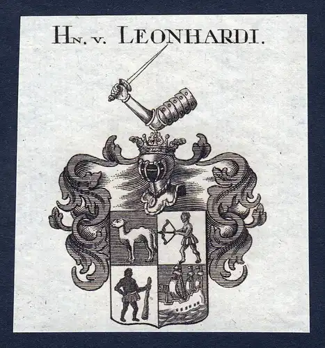 1820 Leonhardi Hessen Wappen Adel coat of arms Heraldik Kupferstich engra 142945