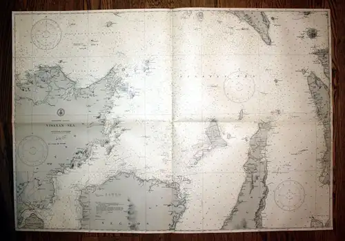 1940 Philippine Islands Visayan Sea Philippinen Panay map Karte Plan chart plan