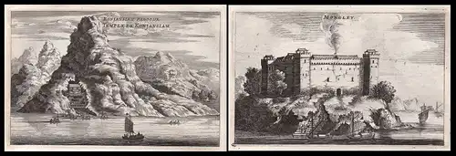 1668 China Asia Ansicht view castle Burg Kupferstich antique print Nieuhof Asien