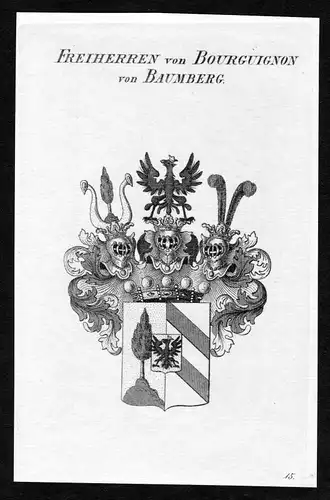 1820 - Bourguignon von Baumberg Wappen Adel coat of arms heraldry Heraldik