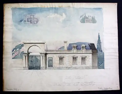 Chateau pavillon Architektur architecture design Handzeichnung drawing Cuminal