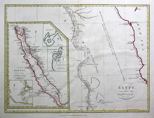 1808 Ägypten Egypt Afrika Africa Rotes Meer Red Sea Karte map Kupferstich