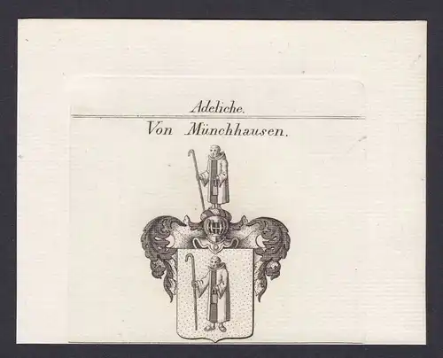 Münchhausen Niedersachsen Wappen Adel coat of arms Kupferstich antique print