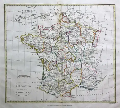 1808 Frankreich France Paris Toulouse Karte map Kupferstich antique print