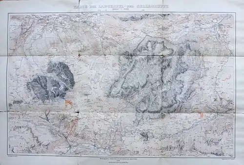 1912  Langkofel und Sellageruppe 1:25000 Sella Karte Tirol Italien Dolomiten