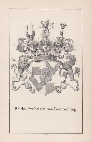 1840 Leoprechting Bayern Bavaria Wappen heraldry Heraldik coat of arms Adel