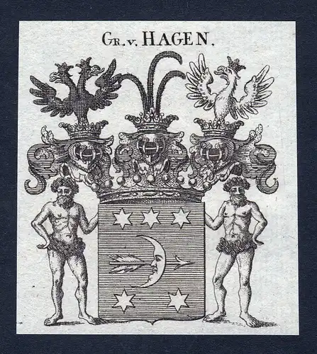 1820 Hagen Nordrhein-Westfalen Wappen Adel coat of arms Kupferstich engraving