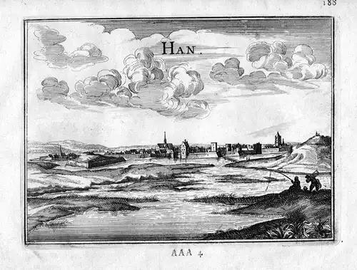 1666 Han-sur-Meuse vue Frankreich France gravure estampe Kupferstich