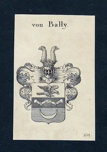 1820 Le Bally Bandel Wappen Adel coat of arms Heraldik Kupferstich engraving