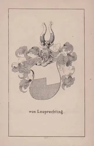 1840 Bavaria Leoprechting Bayern Wappen heraldry Heraldik coat of arms Adel
