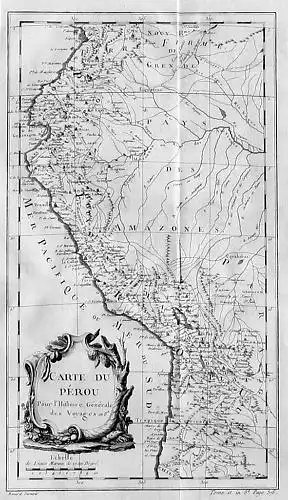 1750 - Peru Lima South America map Karte Bellin Kupferstich carte Amerika