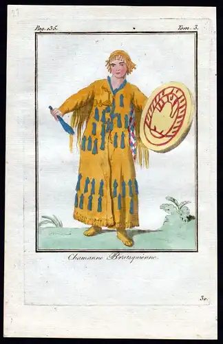 1780 - Bratsque Russland Russia costume Kupferstich Tracht antique print