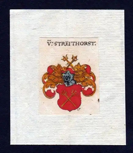 17. Jh Streithorst Wappen coat of arms heraldry Heraldik Kupferstich