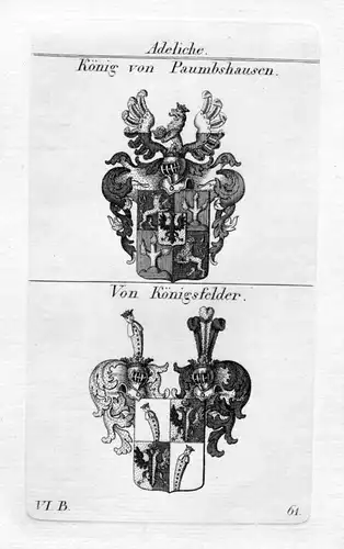 König Paumbshausen / Königsfelder / Bayern - Wappen coat of arms Heraldik herald