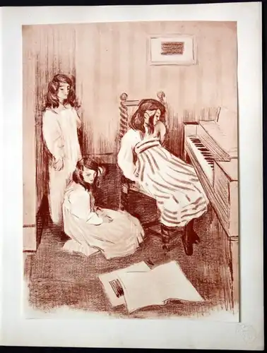 1897 Alfredo Muller Art Nouveau Jugendstil Lithographie Poster estampe Moderne