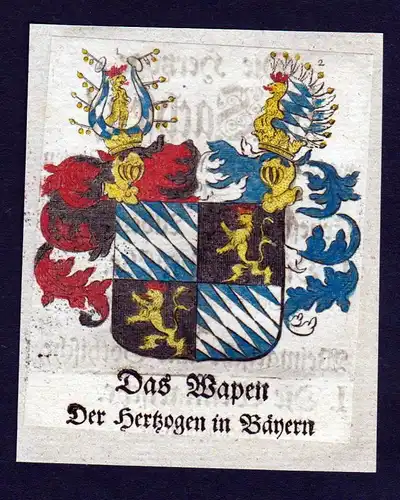 1750 - Bayern Wappen Adel coat of arms heraldry Heraldik Kupferstich