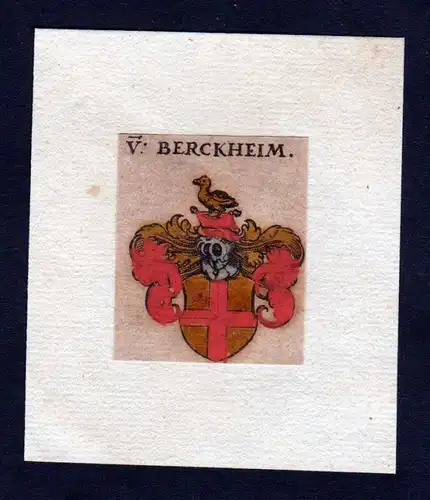 Berckheim 17. Jh Wappen coat of arms heraldry Heraldik Kupferstich