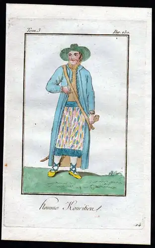 1780 - Kurilen Russland Russia costume Kupferstich Tracht antique print 115339