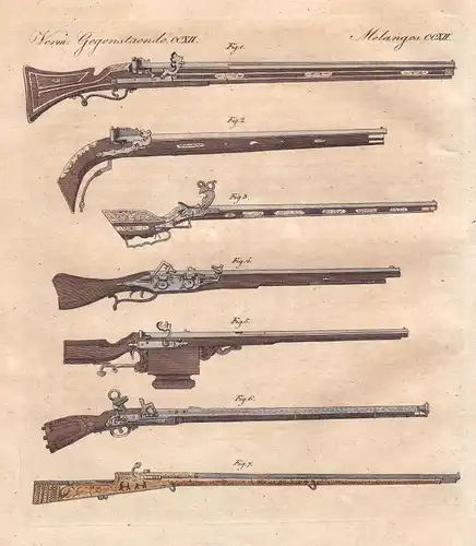 Gewehr gun Gewehre guns Waffe weapon Waffen weapons Schießgewehr Bertuch 1800
