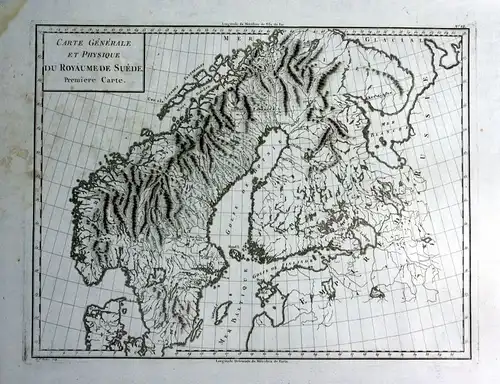 Ca. 1790 Sweden Sverige Norge Norway Russia Karte map Kupferstich antique print