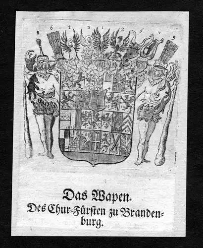 1750 - Brandenburg Wappen Adel coat of arms heraldry Heraldik Kupferstich 126446