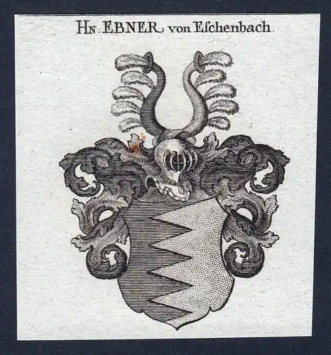 1820 Ebner Eschenbach Nürnberg Wappen Adel coat of arms Kupferstich engraving